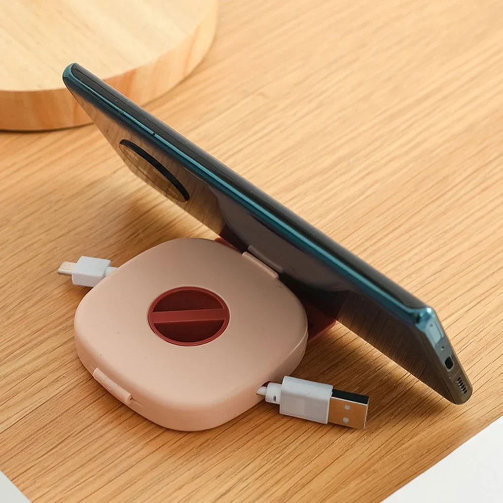 Portable Round USB Cable Winder Small Cable Organizer Rotating Data Cable Organizer Mobile Phone Mobile Charging Cable Winder
