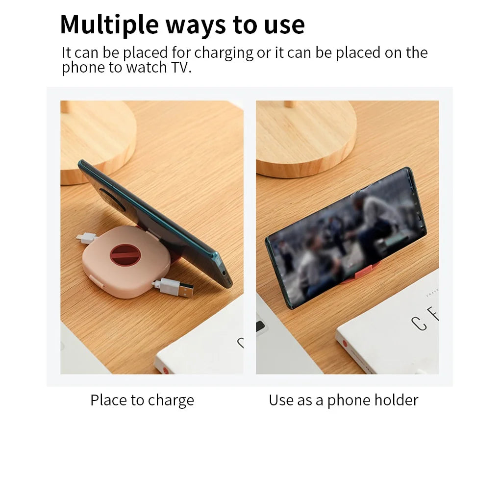 Portable Round USB Cable Winder Small Cable Organizer Rotating Data Cable Organizer Mobile Phone Mobile Charging Cable Winder
